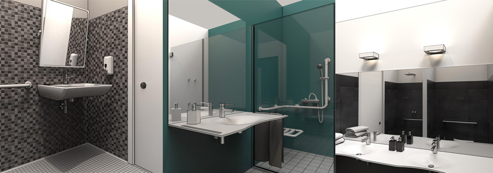 Diseño DWG en 3D de baños