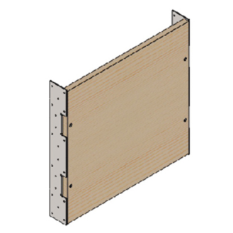 Tabla en melamina h50  entre ejes 60